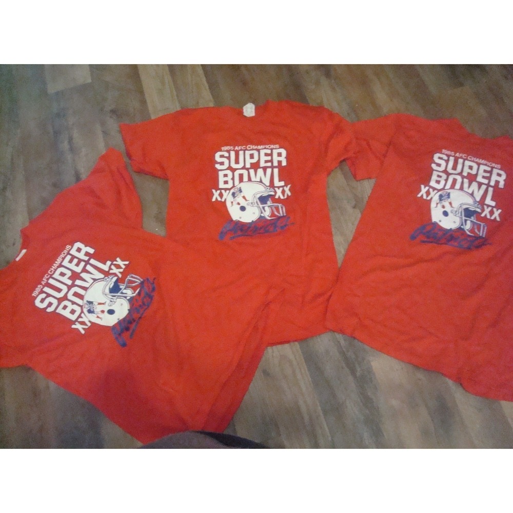 3pc lot 80s new england patriots 1985 super bowl SHIRT VINTAGE DEADSTOCK 04